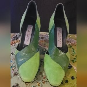 Pura Lopez Vintage Rare HTF Luxury Suede Pump